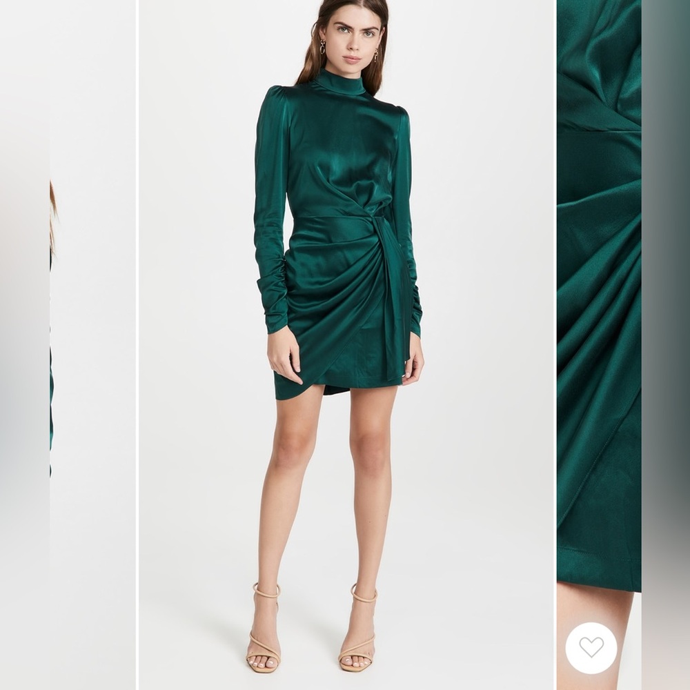 Zimmermann silk drape emerald mini dress
Size 0